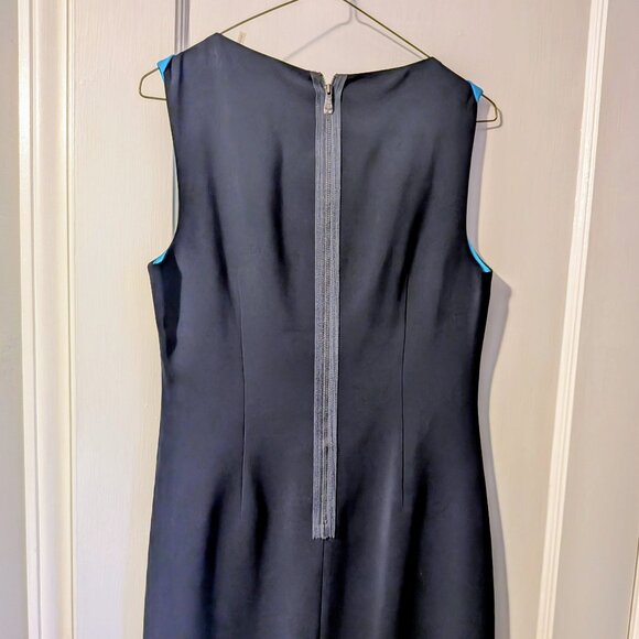 T. Tahari Turqouise and navy sleveless dress size 6 - Picture 2 of 3
